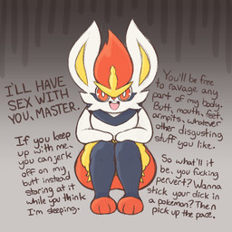 3_toes ambiguous_gender anthro big_ears buckteeth cheek_tuft crouching dialogue facial_tuft feet fur hair hands_on_knees hands_on_legs humiliation humiliation_fetish looking_at_viewer master multicolored_body multicolored_fur open_mouth pokephilia_humiliation profanity shaming shaming_viewer smile solo talking_to_viewer teeth text toes tongue tuft wide_hips zlut385 nintendo pokemon cinderace generation_8_pokemon lagomorph leporid mammal pokemon_(species) rabbit 1:1 english_text
