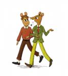 anthro brown_body brown_fur brown_hair duo entwined_arms exclamation_point fur hair heart_symbol husband husband_and_husband interspecies male male/male married_couple romantic romantic_couple simple_background walking white_background uglygirlstatus arthur_(series) nigel_ratburn patrick_ratburn aardvark mammal murid murine rat rodent 2019 digital_drawing_(artwork) digital_media_(artwork) hi_res