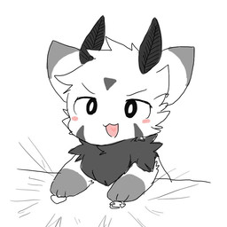 antennae_(anatomy) anthro black_eyes blush blush_lines chest_tuft fur grey_body grey_fur heart_symbol male open_mouth retweet simple_background solo tuft white_background white_body white_fur chano twitter normal_345345_(character) arthropod insect lepidopteran moth 1:1