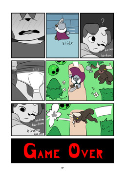 anthro armor blush blush_lines blushing_profusely brick brick_wall bulge cloak clothing dim_lighting duo emanata erection floppy_ears flower game_over gameplay_mechanics grass headgear heart_(marking) helmet male male/male markings melee_weapon onomatopoeia plant purple_cloak purple_clothing rock slime smoke sound_effects sword tenting text tree underwear wall_(structure) weapon yellow_eyes young young_anthro young_male minishadefox european_mythology greek_mythology mythology elliot_vance nico_florence bovid bovine canid canine canis domestic_dog humanoid mammal minotaur absurd_res black_and_white comic english_text hi_res monochrome cousins_(lore)