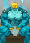 5_fingers abs anthro bench big_muscles blue_body blue_scales bodily_fluids bulge detailed_bulge fingers foreskin genital_outline genitals green_eyes huge_muscles humanoid_genitalia humanoid_penis looking_at_viewer male markings muscular muscular_thighs navel on_bench orange_body orange_scales pecs penis penis_outline scales sitting sitting_on_bench solo spots spotted_body spotted_scales striped_body striped_scales stripes sweat towel towel_only vein veiny_muscles veiny_penis wet_towel yellow_body yellow_scales gaogaofish monroe_lehner collared_lizard common_collared_lizard lizard reptile scalie 2024 colored_sketch hi_res sketch