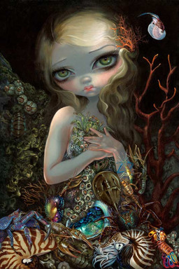 ambiguous_gender blonde_hair eyebrows eyelashes female feral green_eyes group hair human_focus lips long_hair looking_at_viewer pale_skin pink_lips pupils round_nose thick_lips thin_eyebrows wavy_hair jasmine_becket-griffith anthozoan aquatic arthropod barnacle cephalopod cnidarian coral crab crustacean decapod horseshoe_crab human lobster malacostracan mammal mantis_shrimp maxillopod mollusk nautilus shrimp 2017 formal_art painting_(artwork) traditional_media_(artwork) traditional_painting_(artwork)