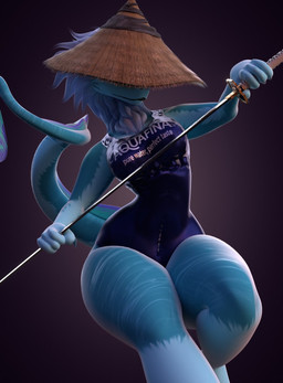 anthro blue_body blue_fur clothing curvy_figure female fur hair hat headgear headwear long_hair melee_weapon one-piece_swimsuit simple_background solo swimwear sword thick_thighs voluptuous voluptuous_anthro voluptuous_female weapon wide_hipped_anthro wide_hipped_female wide_hips anaroth twilightv0ids_(modeler) aquafina disney mythology raya_and_the_last_dragon sisu_(ratld) dragon mythological_creature mythological_scalie scalie 3d_(artwork) 3d_model_showcase digital_media_(artwork) hi_res