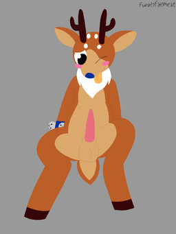 accessories_only accessory animal_genitalia animal_penis anthro antlers balls bell blue_nose blush blush_stickers bracelet bracelet_only brown_body brown_fur cervine_genitalia cervine_penis erection fur genitals hooves horn jewelry male male_anthro neck_tuft one_eye_closed penis sitting solo tan_body tan_fur tongue tongue_out tuft white_body white_fur conditional_dnp funnyfaemeat blushcrunch_studio dandy's_world roblox rudie_(dandy's_world) cervine deer mammal toon_(dandy's_world) 2025 3:4 digital_drawing_(artwork) digital_media_(artwork) lineless pixel_(artwork) signature