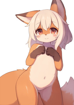 anthro blush brown_body brown_fur countershading eyebrow_through_hair eyebrows featureless_crotch female fluffy fluffy_tail front_view fur gloves_(marking) hair looking_at_viewer markings multicolored_body multicolored_fur navel nude orange_body orange_fur peach_eyes simple_background smile solo standing tail translucent translucent_hair white_background white_body white_countershading white_hair young young_anthro young_female matsuura canid canine fox mammal red_fox true_fox 2025 colored digital_drawing_(artwork) digital_media_(artwork) portrait shaded