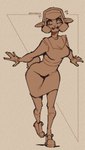 anthro biped bracelet clothing dress female footwear jewelry looking_at_viewer nun on_one_leg open_mouth pose shoes socks solo standing spikedmauler pela_(spikedmauler) bovid caprine mammal sheep 2024 absurd_res artist_name hi_res monochrome