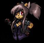 anthro big_breasts breasts cleavage clothed clothing female fur gloves hair handwear long_hair open_mouth red_eyes simple_background solo transparent_background queenkami kami_(queenkami) cougar felid feline mammal 2014 alpha_channel