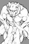 abs anal animal_genitalia animal_penis anthro bent_over biceps big_muscles big_penis bodily_fluids canine_genitalia canine_penis cum cum_on_back cumshot duo ejaculation erection faceless_character faceless_male fangs from_behind_position fur genital_fluids genitals kneeling knot lying male male/male male_penetrated male_penetrating male_penetrating_male muscular muscular_male nipple_piercing nipples nude on_back orgasm pecs penetration penis piercing sex sheath simple_background teeth torso_grab rrowdybeast canid canine canis mammal wolf 2011 2:3 black_and_white digital_drawing_(artwork) digital_media_(artwork) line_art monochrome sketch