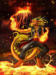 anthro eruption fire lava magic magic_user male orange_body orange_scales pose scales smoke solo spell tail volcano whiskers azsola asian_mythology east_asian_mythology mythology maundrill dragon eastern_dragon mythological_creature mythological_scalie scalie 2014 3:4 digital_media_(artwork) hi_res