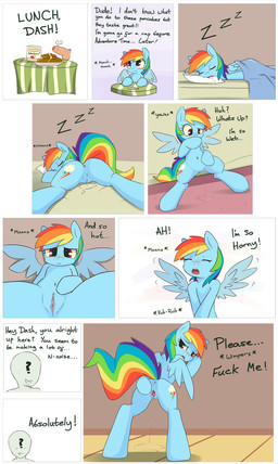 anus blue_body blue_feathers blue_fur blush bodily_fluids butt duo erection eyes_closed feathered_wings feathers female feral food foreskin fur genital_fluids genitals hair looking_back lying male masturbation multicolored_hair nude on_front pancake penis presenting presenting_hindquarters rainbow_hair sleeping spread_legs spread_vulva spreading tail text vaginal vaginal_fluids vaginal_masturbation vulva wing_boner wings grumblepluck friendship_is_magic hasbro my_little_pony mythology anon rainbow_dash_(mlp) equid equine human mammal mythological_creature mythological_equine pegasus absurd_res digital_media_(artwork) english_text hi_res shaded