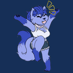 anthro blue_body blue_hair bottomwear chibi clothing collar denim denim_bottomwear denim_clothing denim_shorts eyes_closed fangs female fluffy fluffy_tail gloves_(marking) hair happy leg_markings markings on_one_leg open_mouth pawpads shirt shorts socks_(marking) solo standing tail teeth topwear white_clothing white_shirt white_topwear unknown_artist night_star_(wolf) canid canine canis mammal wolf 1:1 alpha_channel