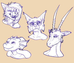 anthro bodily_fluids cheek_tuft crying ear_frill eyelashes eyewear facial_tuft fangs frill_(anatomy) glasses horn licking licking_lips licking_own_lips male male_anthro mouth_closed narrowed_eyes neck_tuft open_mouth simple_background solo tan_background tears teeth tongue tongue_out tuft 0ct0m0n0 mythology debbie_(debbie_dragoness) antelope bovid canid canine dragon felid feline gazelle lynx mammal mythological_creature mythological_scalie scalie absurd_res hi_res partially_colored sketch_page