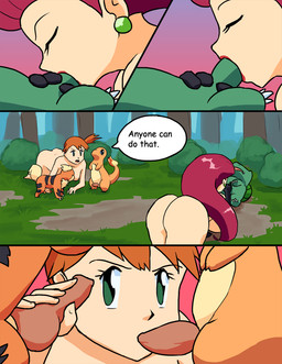 blue_eyes bulbasaur butt canine charmander claws ear_piercing erection eyebrows eyelashes fellatio female fire forest grass green_eyes growlithe hair handjob human interspecies jessie_(team_rocket) lipstick long_hair male mammal misty nintendo nude oral oral_sex orange_hair outside penis pienji piercing pokémon poképhilia red_hair reptile scalie sex short_hair straight tapering_penis text tree video_games
Rating: Explicit
Score: 4
User: Finchmaster
Date: January 17, 2014