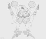 anthro areola breasts cheerleader clothed clothing duo female genitals nipple_outline nipples pom_poms pussy raised_leg upskirt schwoo camp_lazlo cartoon_network nina_neckerly patsy_smiles giraffe giraffid herpestid mammal mongoose 2017 absurd_res hi_res monochrome