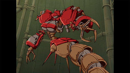 anthro armband armor big_breasts bracelet breasts claws cybernetics female jewelry machine red_armband red_armor solo spiked_bracelet spikes canni_can gunforce_ii irem chi_un-d animal_humanoid arthropod arthropod_humanoid centipede_humanoid cyborg humanoid myriapod myriapod_humanoid robot robot_humanoid hi_res