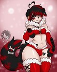 arm_warmers armwear black_body black_fur black_hair bulge christmas_clothing clothing crop_top femboy floppy_ears fur gradient_background hair half-closed_eyes highlights_(coloring) holidays legwear male multicolored_body multicolored_fur narrowed_eyes red_body red_fur red_highlights shirt simple_background smile solo stockings topwear two_tone_body two_tone_fur moucchiato christmas mattia_(moucchiato) animal_humanoid canid canid_humanoid canine canine_humanoid dog_humanoid humanoid mammal mammal_humanoid hi_res