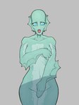 blue_sclera breasts covering covering_self female fingers hand_covering_pussy hands_covering_breasts lips looking_at_viewer navel nude pink_lips simple_background solo ziablik54 creature_commandos dc_comics nina_mazursky animal_humanoid fish fish_humanoid humanoid marine marine_humanoid 2025 digital_media_(artwork) hi_res