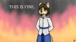 anthro asian_clothing black_nose brown_body brown_eyes brown_fur cheek_tuft clothing facial_tuft fire fur male open_mouth solo teeth thai_clothing tuft premono the_note boonjai_(character) canid canine canis mammal wolf 16:9 meme widescreen