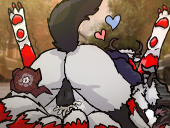 anthro antlers balls black_balls black_body black_fur bodily_fluids cum cum_inside drooling duo eyes_closed female from_front_position fur genital_fluids genitals horn impregnation kiss_on_lips kissing male male/female mating_press multicolored_body multicolored_fur penetration public public_sex red_body red_fur saliva sex spread_legs spreading vaginal vaginal_penetration white_body white_fur notkojiro american_mythology indigenous_north_american_mythology mythology north_american_mythology reno_(notkojiro) canid canine cryptid deer fox fox_spirit hybrid mammal mythological_creature wendigo 4:3 hi_res