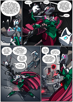 anthro armor blood blue_eyes bodily_fluids cape clothing dialogue female fur glowing glowing_eyes group gun handgun male nosebleed pistol ranged_weapon red_eyes size_difference text trio weapon white_body white_fur kitfox-crimson in_our_shadow marble_(kitfox-crimson) sage_(kitfox-crimson) tourmaline_(kitfox-crimson) american_opossum mammal marsupial murid murine rat rodent absurd_res comic english_text hi_res