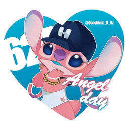 antennae_(anatomy) antennae_markings anthro baseball_cap biped blue_eyes blue_tongue bottomless bottomless_anthro bottomless_female bracelet clothed clothing ear_markings eyelashes female hand_on_face hat headgear headwear heart_symbol jewelry looking_at_viewer markings pink_body purple_markings purple_nose ring shirt small_tail solo tail tank_top text tongue topwear white_clothing white_shirt white_tank_top white_topwear osashimi_d_oz disney lilo_and_stitch angel_(lilo_and_stitch) alien experiment_(lilo_and_stitch) 1:1 2025 adversarial_noise digital_drawing_(artwork) digital_media_(artwork) english_text film_grain hi_res