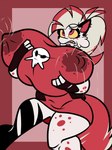 bodily_fluids breast_expansion breasts expansion female freckles lactating solo hazbin_hotel mythology catsam crymini_(hazbin_hotel) canid canid_demon canine demon hellhound mammal mythological_canine mythological_creature hi_res