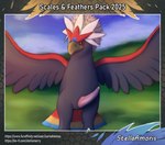 beak black_body black_feathers brown_eyes cloud day erection feathers feral front_view genitals head_crest landscape looking_at_viewer male multicolored_body multicolored_feathers penis red_body red_feathers sky tan_body tan_feathers tapering_penis text white_body white_feathers wings yellow_beak stellaamoris nintendo pokemon avian braviary generation_5_pokemon pokemon_(species) digital_media_(artwork) digital_painting_(artwork) hi_res painting_(artwork) url
