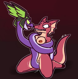 angry angry_sex anthro anthro_on_feral bestiality black_eyes black_helmet blush bodily_fluids clenched_teeth coiling coiling_another cross-popping_vein dominant dominant_female dominant_feral duo female female/female feral frill_(anatomy) genital_fluids green_sclera head_crest head_frill interspecies kneeling looking_at_another looking_down nipples orange_body orange_nipples orange_scales purple_body purple_scales questionable_consent red_body red_eyes red_scales scales sex submissive submissive_anthro submissive_female sweat teeth vaginal_fluids winged_helmet ultilix rivals_of_aether artemis_(dungeons_of_aether) elliana lizard reptile scalie snake 2026