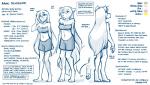 2019 7:4 anthro barefoot biped blep bottomwear canid canine canis chest_tuft clothed clothing conditional_dnp digitigrade english_text feet female front_view hair hi_res human keidran long_hair mammal mentioned_character midriff model_sheet monochrome navel pawpads raine_silverlock rear_view shorts simple_background sketch smile solo text tom_fischbach tongue tongue_out tuft twokinds white_background wolf
