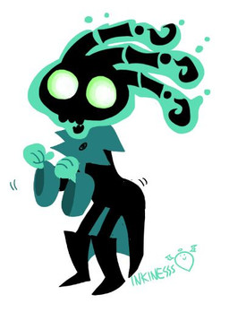 big_eyes big_head black_boots black_bottomwear black_clothing black_footwear black_jacket black_mask black_pants black_topwear boots bottomwear butt chibi clothing footwear green_body green_eyes green_hands happy humanoid_hands jacket logo mask no_pupils not_furry open_mouth open_smile pants shaking_butt shoes simple_background smile solo standing three-quarter_view topwear white_background inkinesss league_of_legends riot_games tencent thresh ghost humanoid spirit 2013 colored digital_drawing_(artwork) digital_media_(artwork) full-length_portrait portrait signature