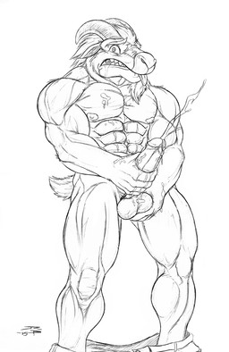 abs anthro balls bodily_fluids bottomwear bottomwear_down clothed clothing cum cumshot drooling ears_back ejaculation erection front_view genital_fluids genitals humanoid_genitalia humanoid_penis looking_at_viewer male masturbation muscular muscular_anthro muscular_male nipples pants pants_down partially_clothed pecs penile penile_masturbation penis pivoted_ears saliva simple_background solo standing tongue tongue_out vein veiny_penis crazydrak bovid caprine goat mammal 2015 dated hi_res monochrome signature sketch