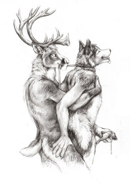 5_fingers anal anal_penetration animal_genitalia animal_penis anthro anthro_on_anthro anthro_penetrated anthro_penetrating anthro_penetrating_anthro antlers biped black_lips black_nose bodily_fluids bodyguard_position butt canine_genitalia canine_penis claws collar cum cum_drip dark_body dark_fur dominant dominant_male dripping duo ears_back erection eyes_closed fingers from_behind_position fur genital_fluids genitals gloves_(marking) handjob holding_leash holding_object hooved_fingers hooves horn humanoid_hands inner_ear_fluff interspecies knot leash leash_pull lips male male/male male_penetrated male_penetrating male_penetrating_male markings mouth_hold no_sclera nude open_mouth penetration penile penis pivoted_ears precum reach_around sex side_view simple_background smile snout standing standing_sex submissive submissive_male tongue tongue_out tuft white_background white_body white_fur kenket canid canine canis deer domestic_dog husky mammal new_world_deer nordic_sled_dog reindeer spitz 2015 graphite_(artwork) greyscale hi_res monochrome portrait sketch three-quarter_portrait traditional_media_(artwork)