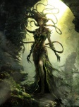 female fungus grey_body grey_skin looking_at_viewer not_furry pseudo_hair rock solo tentacle_hair tentacles aleksi_briclot european_mythology greek_mythology hasbro magic:_the_gathering mythology wizards_of_the_coast planeswalker vraska elemental_creature fungi_fauna gorgon human humanoid mammal 3:4 hi_res official_art