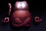 cosmos crosslegged_pose fur glowing glowing_eyes levitation meditation orange_body orange_fur overweight solo puapka garfield_(series) garfield_the_cat 3:2 hi_res