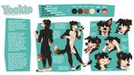 anthro arm_tuft black_body black_fur black_nose black_pawpads blue_eyes blush brown_markings cheek_tuft chest_tuft closed_smile elbow_tuft facial_tuft fangs featureless_crotch floppy_ears front_view fur head_tuft male markings mouth_closed neck_tuft pawpads rear_view red_tongue shoulder_tuft smile solo standing tan_body tan_fur teeth tongue tuft yookie border_collie canid canine canis collie domestic_dog herding_dog mammal pastoral_dog sheepdog hi_res model_sheet