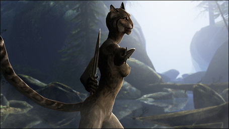 anthro barely_visible_genitalia barely_visible_vulva breasts dagger female genitals knife melee_weapon nude outside sky solo tail vulva weapon turtle-head bethesda_game_studios microsoft skyrim the_elder_scrolls felid khajiit mammal 16:9 widescreen