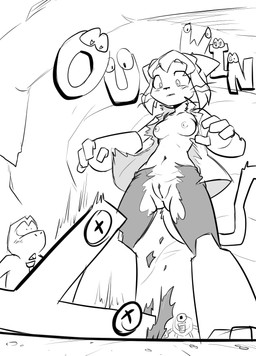 anthro areola armor blush blush_lines bottomwear breasts clothing collarbone death erect_nipples female female_anthro gauntlets genitals gloves handwear happy heart_eyes heart_symbol legwear looking_at_another looking_down male navel nipples nude nude_anthro nude_female open_mouth pose robotic_arm robotic_leg rock shocked slim_anthro slim_female small_breasts tail text topwear torn_clothing wardrobe_malfunction whiskers black-kitten gameoverse glitch_productions gobbles_(gameoverse) kaboodle_(gameoverse) kit_(gameoverse) animate_inanimate dinosaur domestic_cat felid feline felis mammal prehistoric_species reptile scalie 2026 detailed digital_drawing_(artwork) digital_media_(artwork) english_text full-length_portrait hi_res monochrome portrait