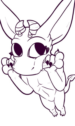 3_toes anthro bone chewing chewing_bone feet female genitals horn solo spade_tail tail toes vulva slomnir zil_(slomnir) kobold scalie black_and_white hi_res monochrome