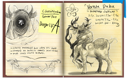 antlers bow_(weapon) breasts faceless female flower gloves_(marking) hood hooded hooves horn markings medium_breasts plant ranged_weapon sketchbook solo tail text weapon itzjaylock elemental_creature fairy flora_fauna plant_taur taur english_text hi_res