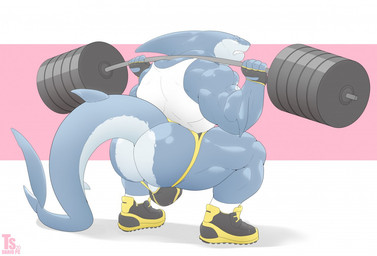 anthro back_muscles backsack balls barazoku barbell barbell_squats biceps big_butt big_tail black_clothing blue_body blue_skin bulge butt clenched_teeth clothing deltoids exercise fin footwear genitals handwear head_fin jockstrap legwear male muscular muscular_anthro muscular_male quads shirt shoes simple_background socks solo squats tail tail_fin tank_top teeth thick_thighs topwear underwear weightlifting workout yellow_clothing tylerstark aquatic fish shark 2020 digital_media_(artwork)