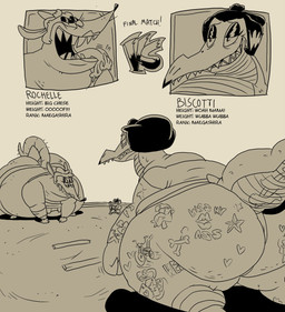 anthro arm_tattoo asian_clothing big_butt butt butt_tattoo cellulite clothing east_asian_clothing eyelashes female group hand_lick huge_butt japanese_clothing larger_female macro male mawashi obese obese_anthro obese_female overweight overweight_anthro overweight_female presenting presenting_hindquarters sharp_teeth size_difference sumo sumo_ring sumo_wrestler sumo_wrestling tail_tattoo tattoo teeth text thick_thighs tongue tongue_out trio unusual_teeth gulpspooky mythology biscotti_(gulpspooky) rochelle_(kmcartoons) dragon mammal mouse murid murine mythological_creature mythological_scalie rat rodent scalie comic english_text hi_res