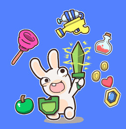 ambiguous_anthro ambiguous_gender anniversary anthro apple biped black_eyes blue_background coin cork corked_bottle food fruit fur gem heart_container holding_melee_weapon holding_object holding_sword holding_weapon light long_ears looking_up looking_up_at_object magic melee_weapon mitten_hands multicolored_body no_eyebrows no_pupils noseless nude nude_ambiguous nude_anthro open_mouth open_smile outline pawpads pink_tongue plant plunger potion potion_bottle sapphire_(gem) shield simple_background sitting smile solo straight_arm sword tan_body tan_eyelids tan_inner_ear tan_pawpads tan_skin teeth tongue tools toy toy_gun two_tone_body water_gun weapon white_body white_fur white_outline charisuke raving_rabbids rayman_(series) ubisoft lagomorph mammal rabbid 2021 cel_shading colored digital_drawing_(artwork) digital_media_(artwork) full-length_portrait hi_res japanese_description lighting portrait shaded