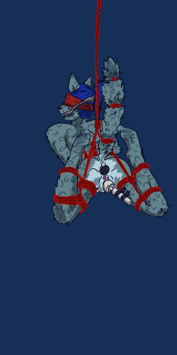 anal anal_penetration anthro bdsm blindfold blue_hair bondage bound buttplug buttplug_in_ass buttplug_insertion female fur gag gagged grey_body grey_fur hair object_in_ass penetration plug_(sex_toy) plug_insertion sex_toy sex_toy_in_ass sex_toy_insertion solo suspension vibrator_on_pussy causticutie samantha_(causticutie) felid mammal pantherine snow_leopard hi_res