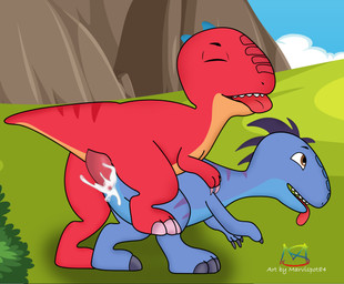 anthro bodily_fluids cum cum_in_vagina cum_inside duo erection female genital_fluids genitals humping male male/female penetration penis sex tongue tongue_out vaginal vaginal_penetration young marvispot84 dino_ranch disney blitz_(dino_ranch) dinosaur dromaeosaurid prehistoric_species reptile scalie theropod velociraptor absurd_res hi_res