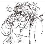 anthro clothed clothing fully_clothed high-angle_view male overweight overweight_male solo exe_exem lifewonders tokyo_afterschool_summoners catoblepas_(tas) digital_drawing_(artwork) digital_media_(artwork) half-length_portrait portrait