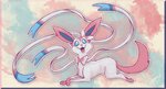 ambiguous_gender blue_eyes feral happy lgbt_pride open_mouth pride_colors solo tongue transgender_pride_colors stormeyes nintendo pokemon eeveelution generation_6_pokemon pokemon_(species) sylveon