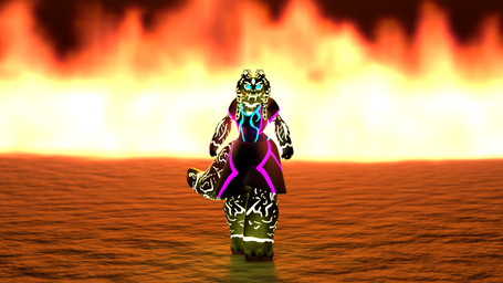 anthro blue_eyes clothed clothing female fire fully_clothed glowing glowing_eyes reflective_clothing solo standing tail thick_tail iron_shrimp samonella_(iron_shrimp) amphibian aquatic axolotl hybrid mole_salamander salamander 16:9 3d_(artwork) blender_(artwork) blender_cycles_(artwork) digital_media_(artwork) hi_res widescreen