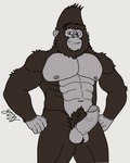 abs anthro balls erection fur genitals humanoid_genitalia humanoid_hands humanoid_penis looking_at_viewer male muscular muscular_anthro muscular_male navel nipples nude penis smile solo gorrizz illumination_entertainment sing_(movie) johnny_(sing) ape gorilla haplorhine mammal primate hi_res