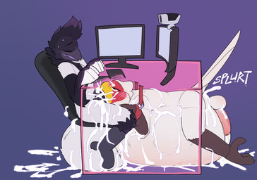 anthro anthro_on_anthro anthro_penetrated anthro_penetrating anthro_penetrating_anthro balls beak beak_fetish beak_play beak_sex beakjob belly big_balls big_belly big_penis biped black_body black_feathers blush blush_lines bodily_fluids bound camera computer cum cum_from_ass cum_in_ass cum_in_mouth cum_inflation cum_inside cum_on_balls cum_on_belly cum_on_body cum_on_ground cum_on_leg cum_on_penis cum_splatter cum_through cum_while_penetrated cumshot desk duo ejaculation electronics erection excessive_cum excessive_genital_fluids expansion eyebrows eyes_closed feathers fellatio fingers fur furniture genital_fluids genitals hair hands-free hands_tied huge_balls huge_belly huge_penis hyper hyper_balls hyper_belly hyper_genitalia hyper_penis inflation looking_pleasured lying male male/male male_anthro male_penetrated male_penetrating male_penetrating_male multicolored_body multicolored_fur non-mammal_balls nude on_front onomatopoeia open_mouth oral oral_penetration orgasm penetration penile penis penis_in_mouth sex simple_background sitting sound_effects sweat sweatdrop table tail tail_feathers text two_tone_body two_tone_fur under_table webcam white_body white_feathers martindosent dangers_magpie_(dangerlewds) martin_(martindosent) accipitriform avian bird corvid magpie_(corvid) oscine passerine secretary_bird 2022 clip_studio_paint_(artwork) digital_media_(artwork) hi_res