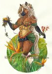 anthro bay biped birdflower clothed clothing female flower forest gloves_(marking) hair jungle markings nature plant silverbay solo standing tree coldruru amber_(hookie_spookie) equid equine horse mammal 2015